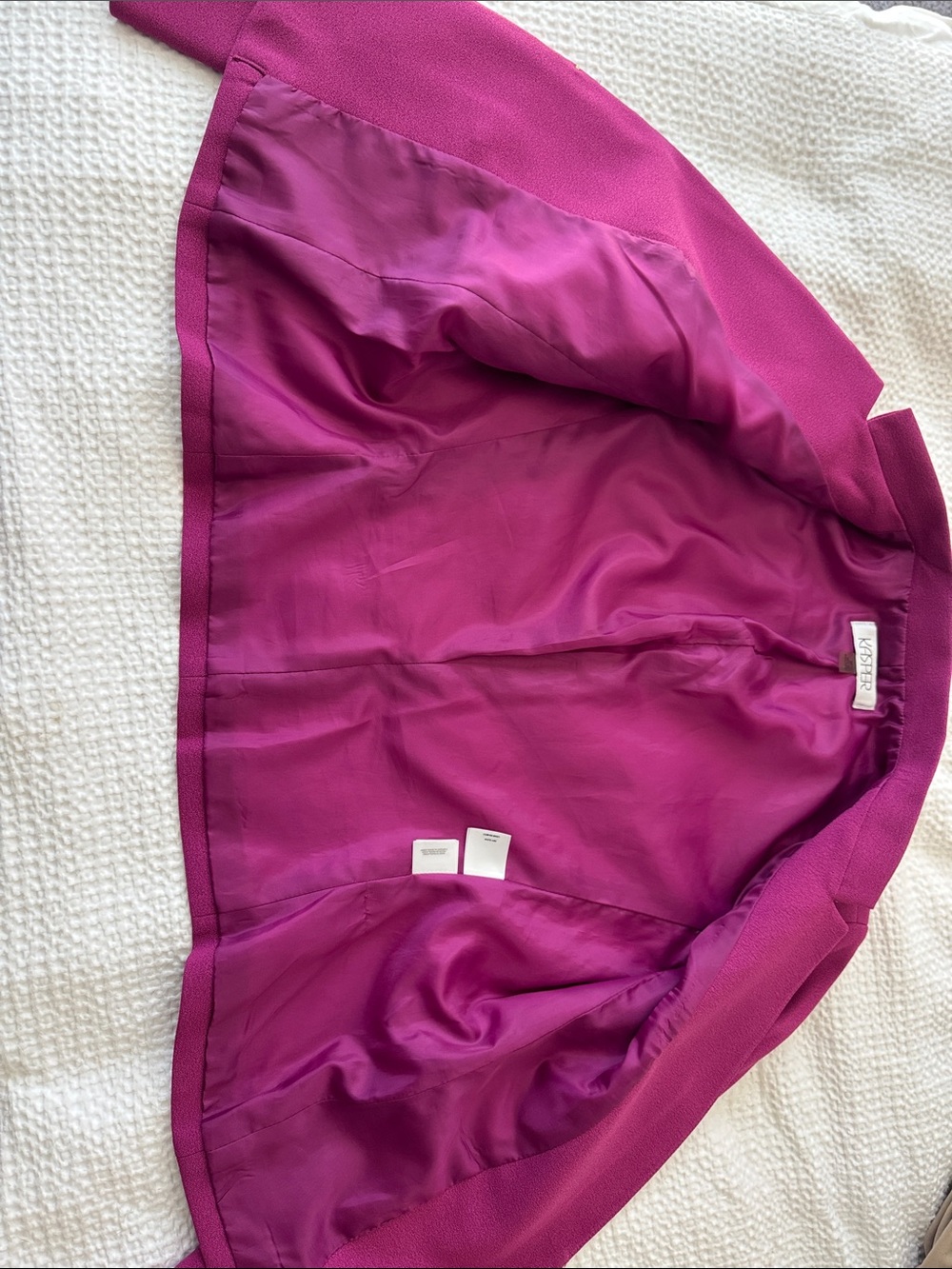 Kasper Women's Fuchsia Open-Front Blazer with Zip Pockets - Picture 3 of 4